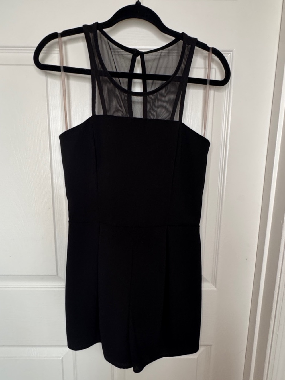 Foreign Exchange Black Mesh Yoke Sleeveless Dress